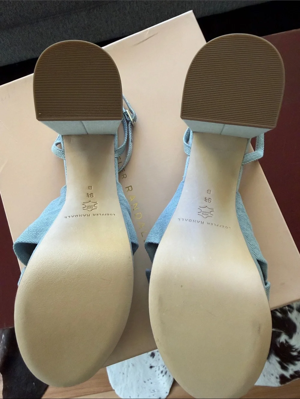Loeffler Randall Light Blue Knotted Platform Sandal with Ankle Strap